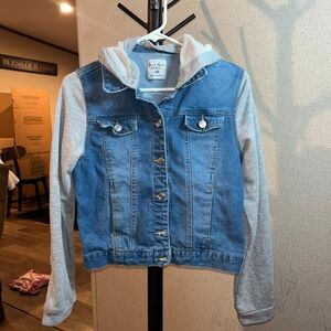 Love Tree Denim Jacket with Gray Sleeves